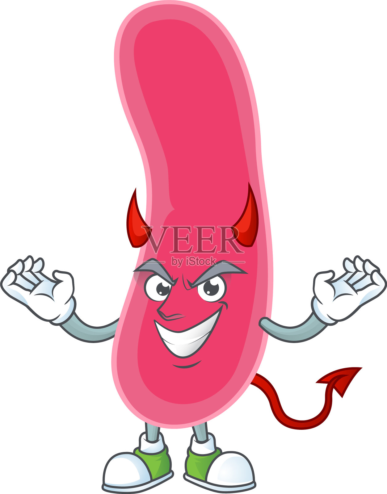 卡通形象的梭菌是一个魔鬼的角色设计元素图片