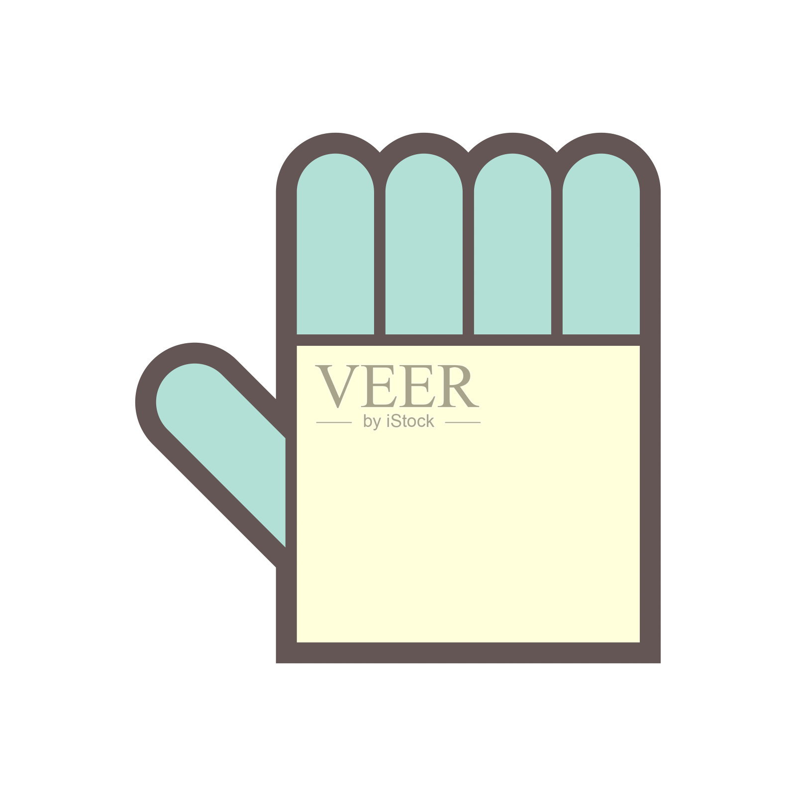 皮手套或手套矢量图标设计。保护手和手指。插画图片素材