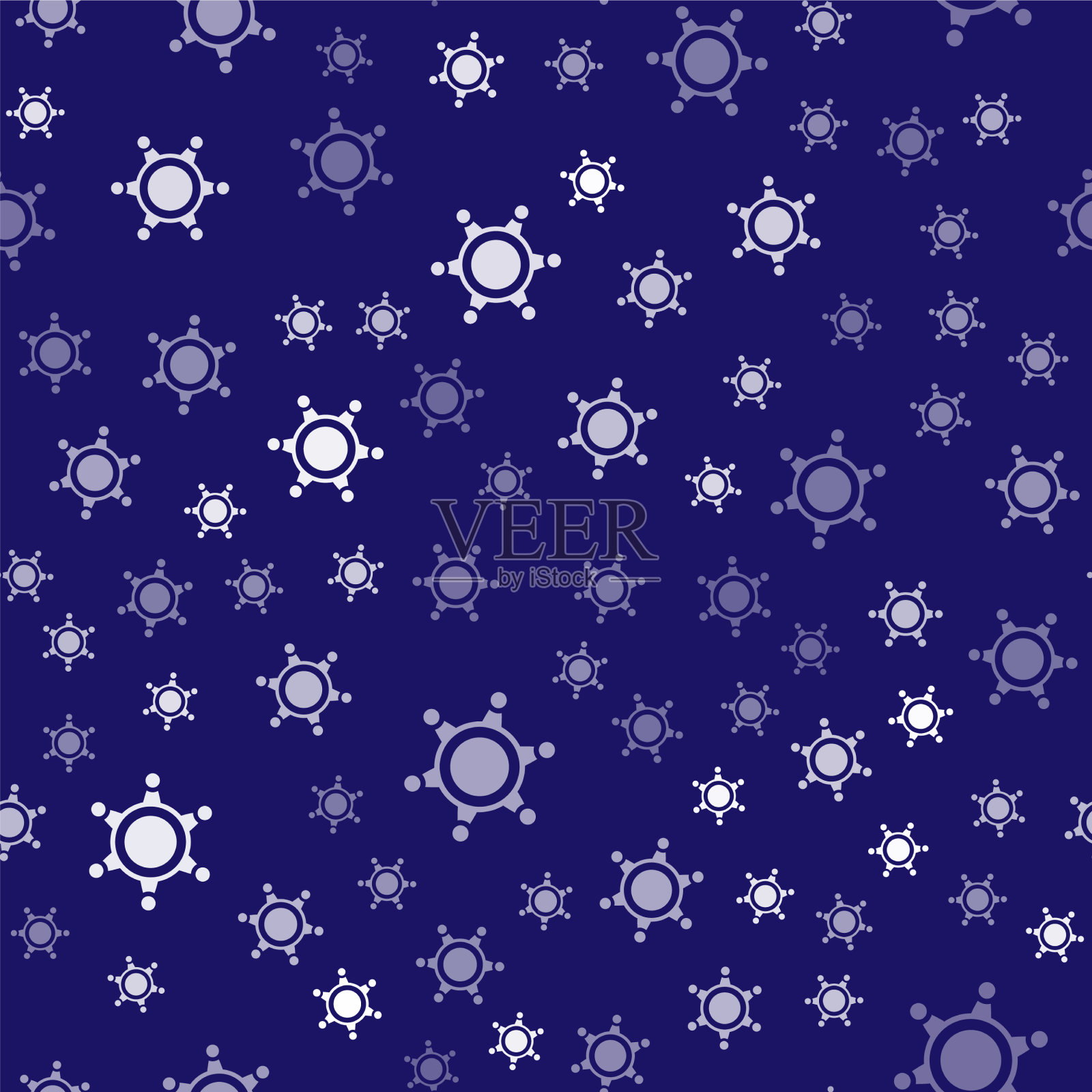 白六角星治安官图标隔离无缝插画图片素材