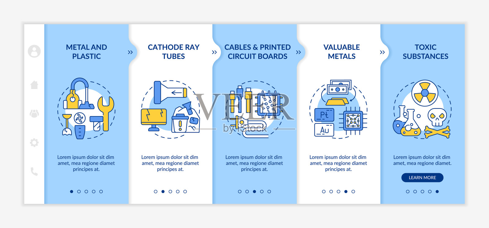 电子废弃物组件装载矢量模板插画图片素材