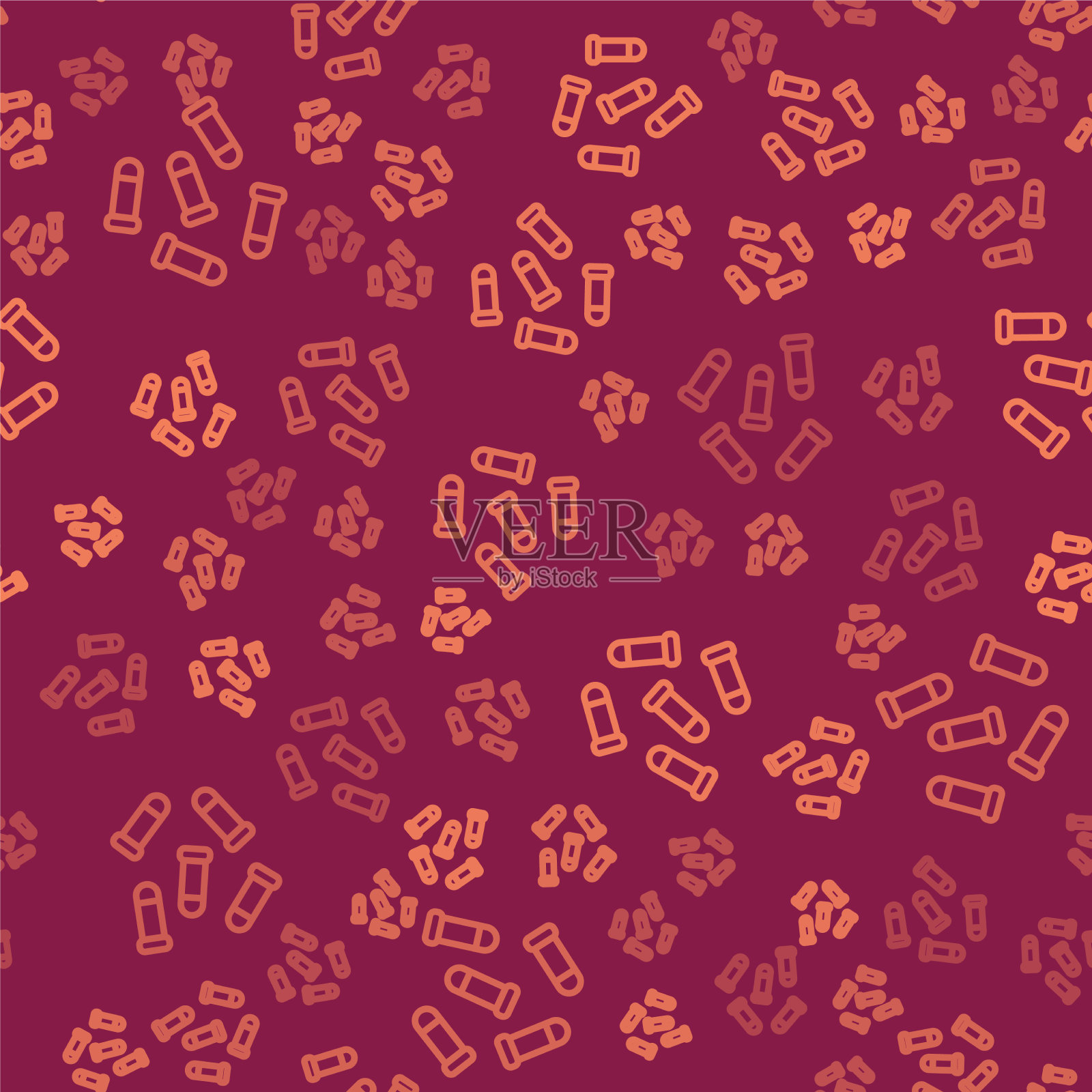 棕色线子弹图标隔离无缝模式插画图片素材