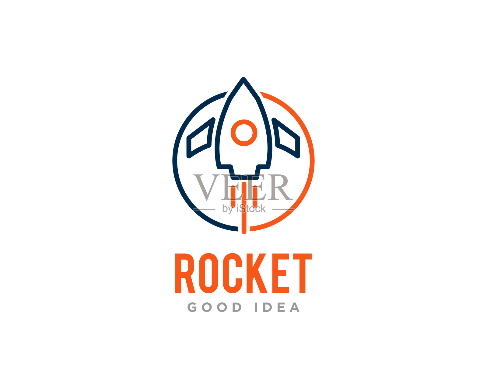 火箭标志图标设计矢量插画图片素材