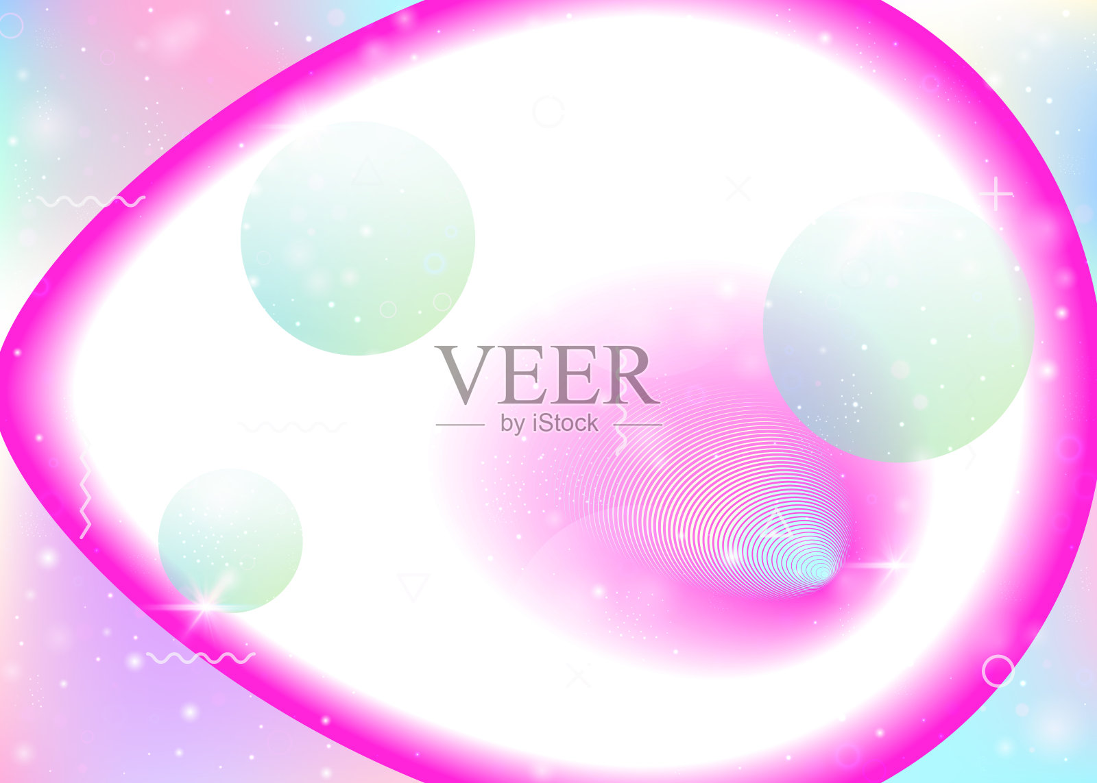 彩虹背景上的鲜艳渐变。全息动态流体。宇宙全息图。插画图片素材