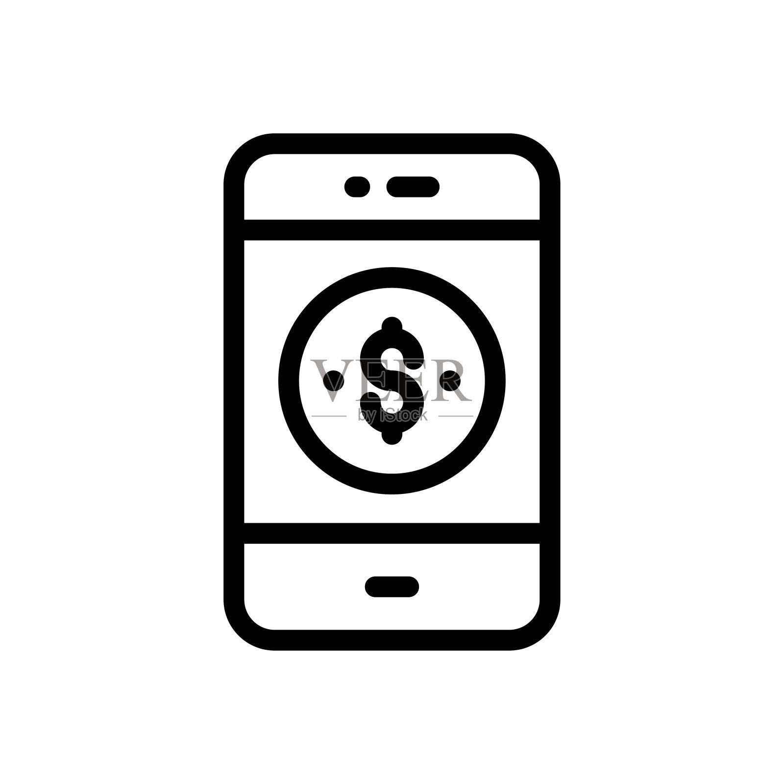 资金转移矢量轮廓图标。银行和金融符号EPS 10文件图标素材