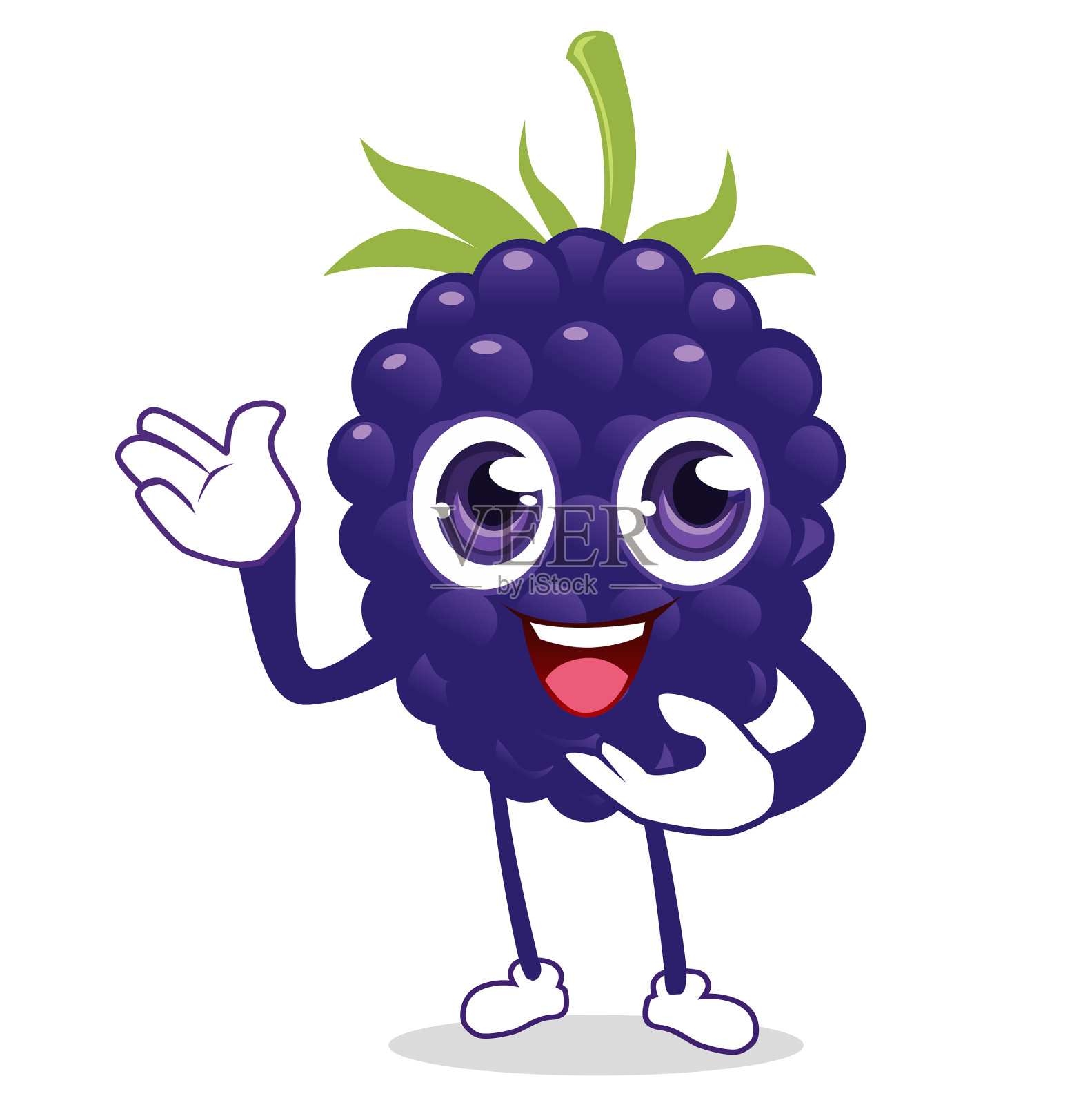 吉祥物蓝莓水果卡通设计元素图片