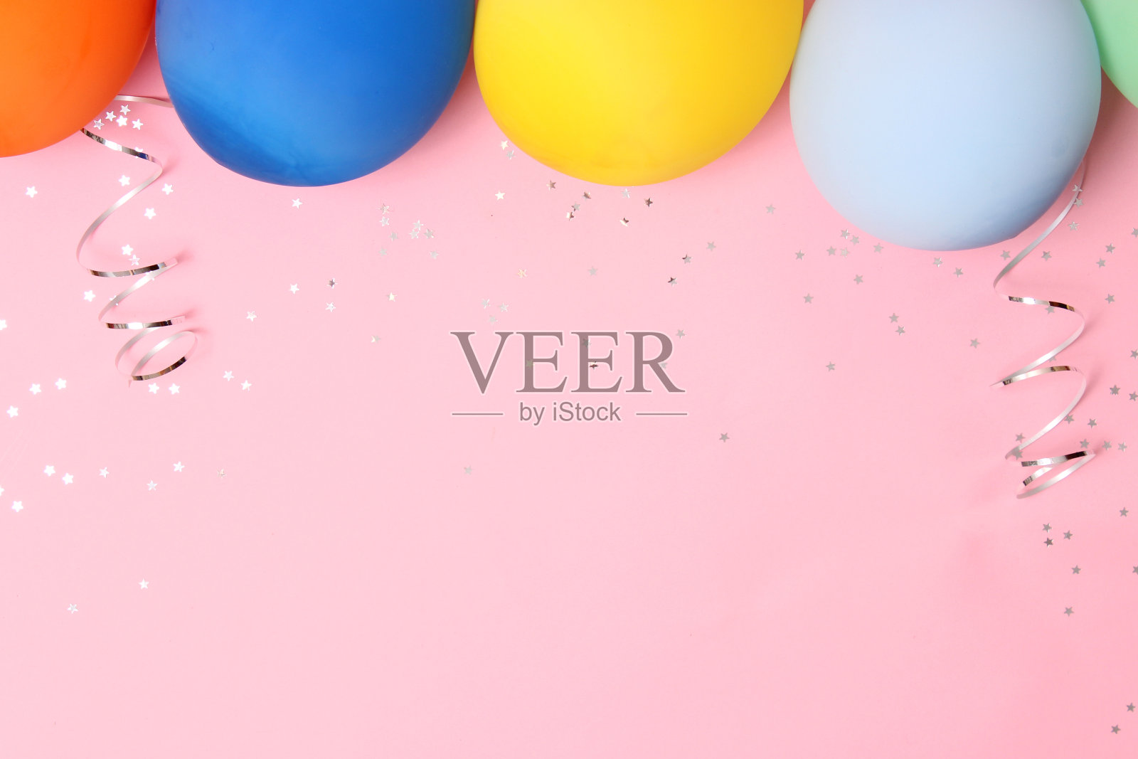 节日生日背景上的彩色背景与地方文字照片摄影图片