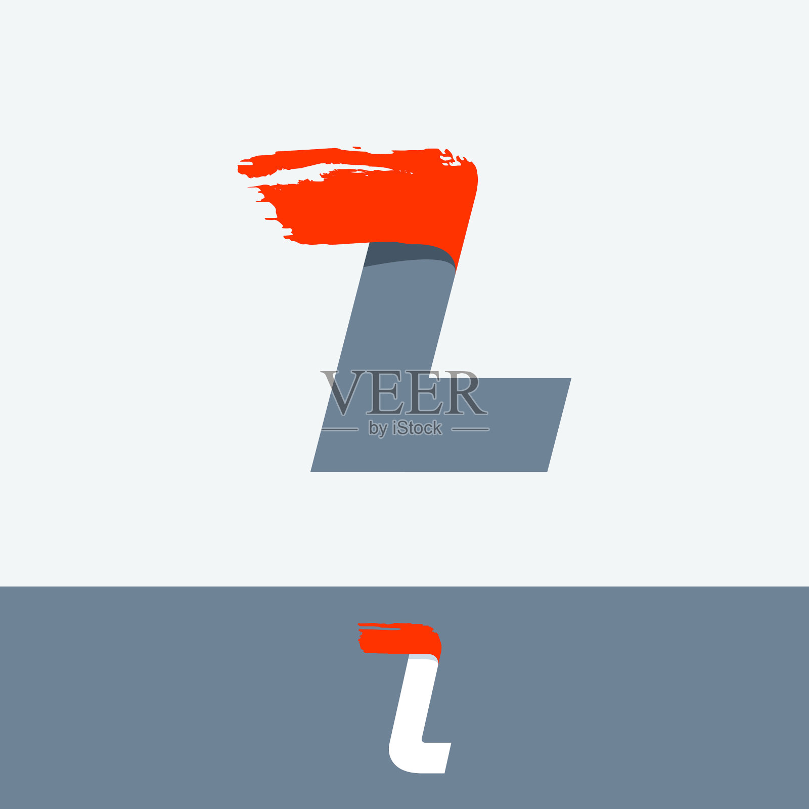 速度快l字标志用红色干笔刷笔划插画图片素材