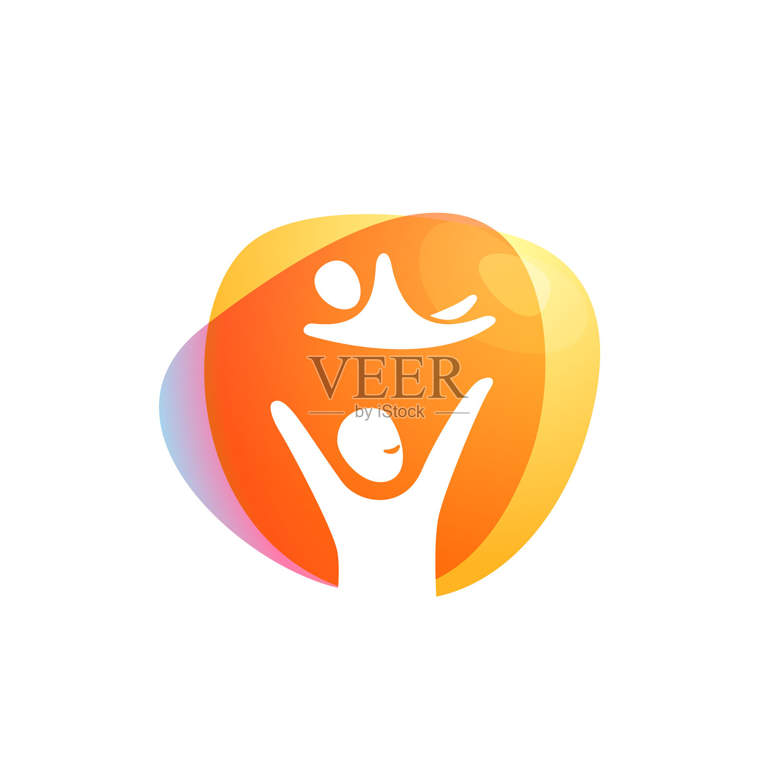 游戏会徽上一幅幸福家庭的水彩飞溅设计元素图片