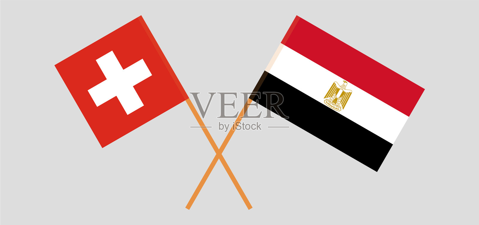 交叉的国旗，埃及和瑞士插画图片素材