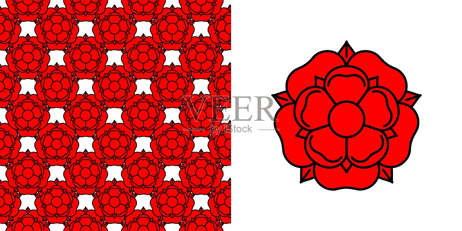 Tudoe玫瑰的英国矢量插图。插画图片素材