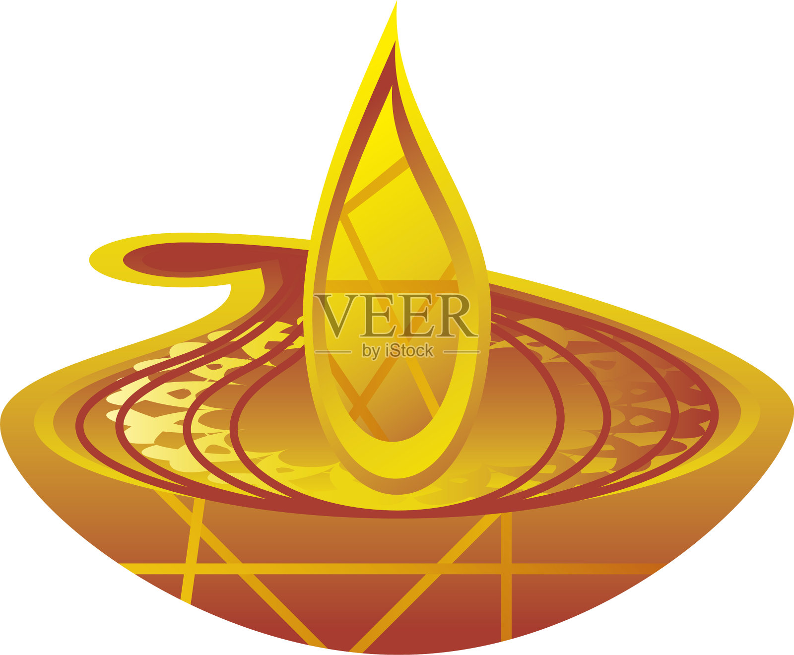 快乐排灯节金灯盏传统设计元素图片