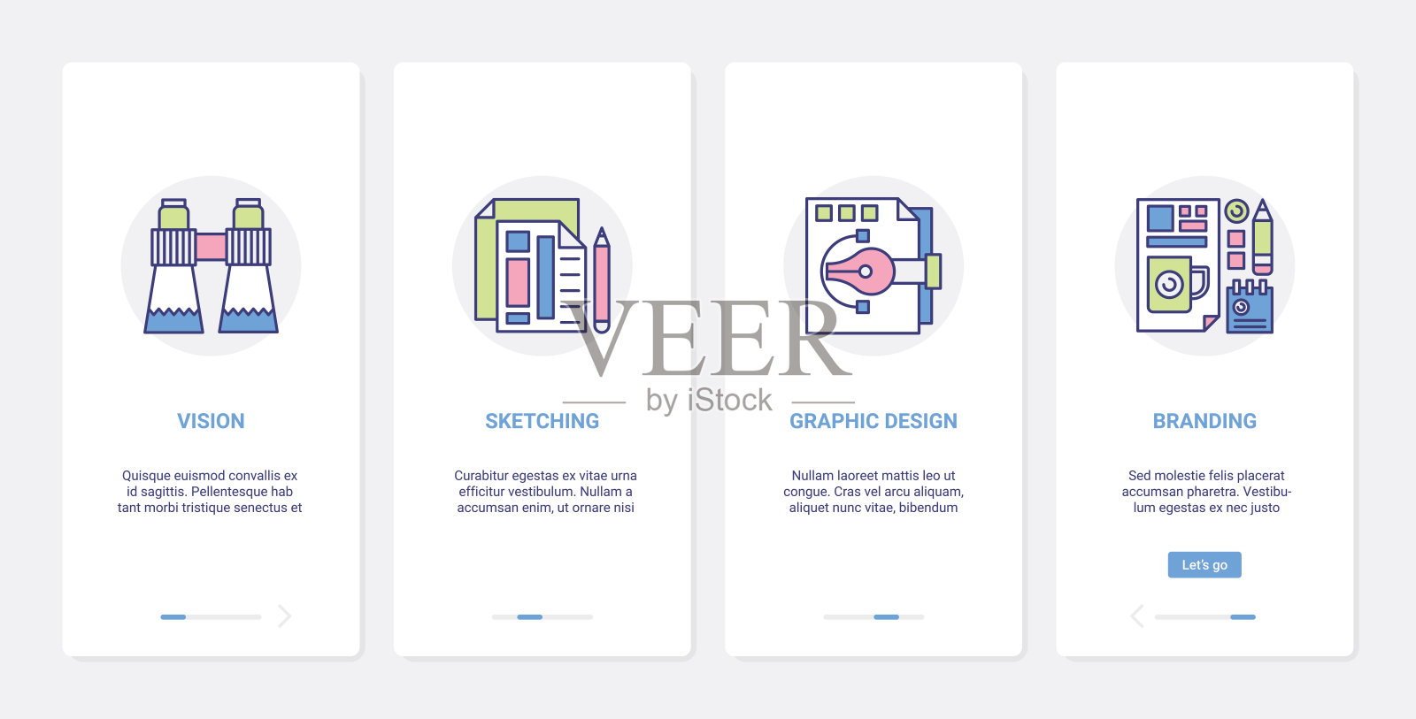 创意品牌平面设计服务UX, UI登陆手机应用页面屏幕设置插画图片素材