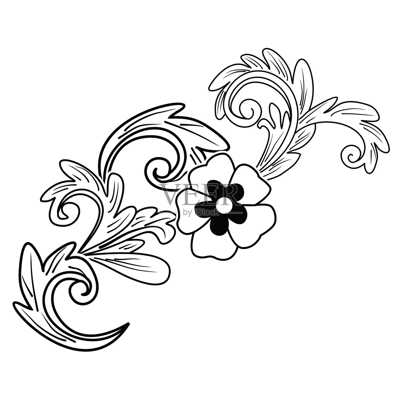 花卉矢量装饰，花卉插图矢量元素插画图片素材