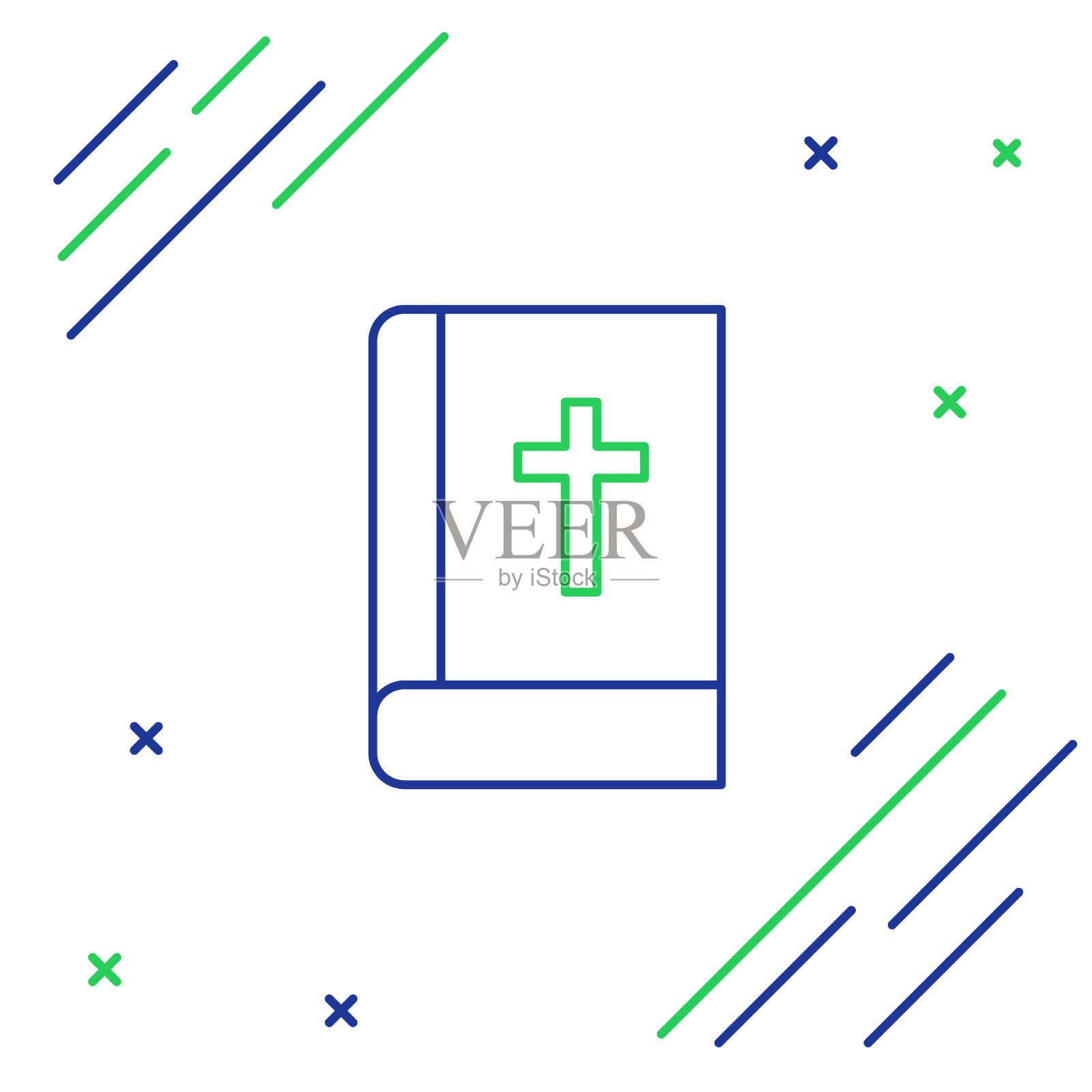 行圣圣经书图标孤立在白色插画图片素材