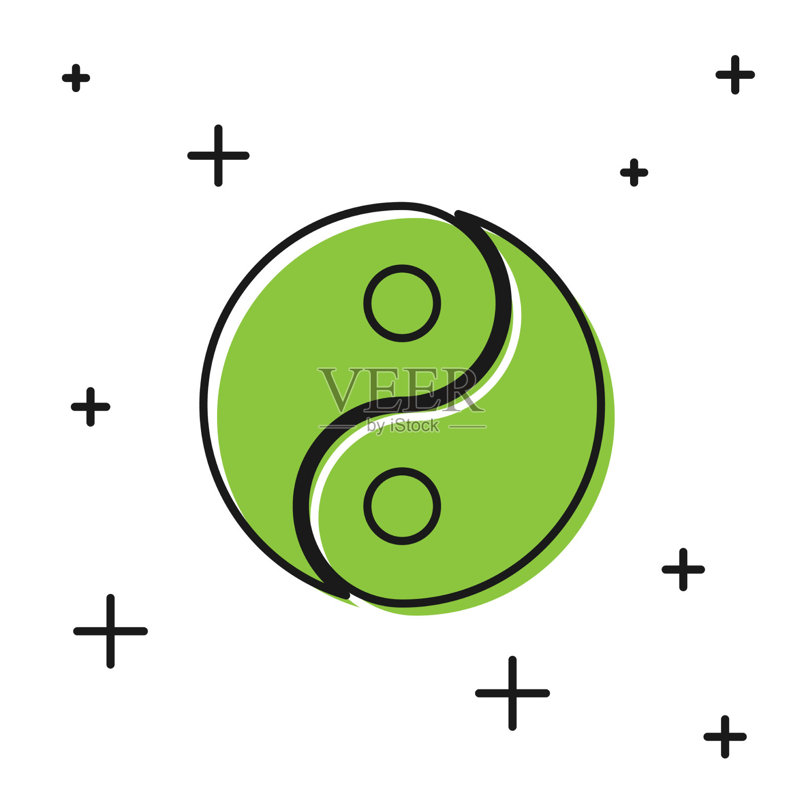 黑阴象征阴阳和谐与平衡插画图片素材