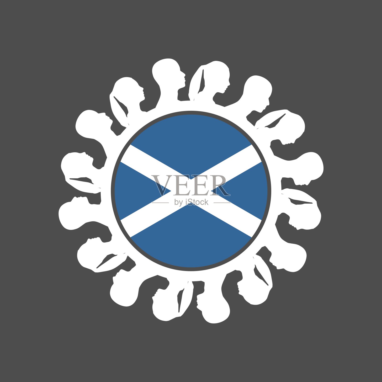 社交网络的比喻。人际关系的概念插画图片素材