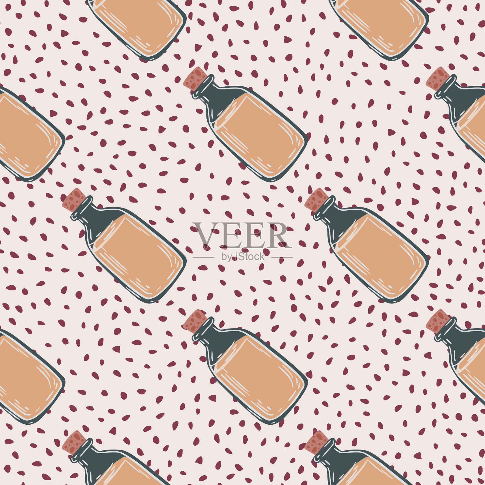 药房无缝图案与医用涂鸦插画图片素材