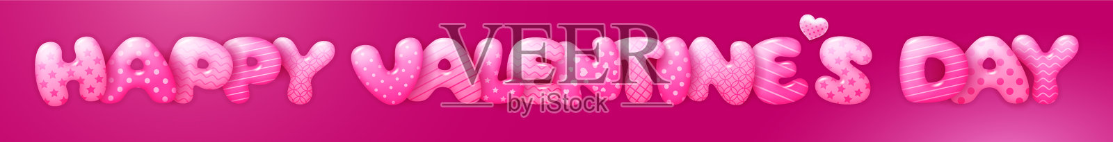 快乐的情人节可爱的字母横幅插画图片素材