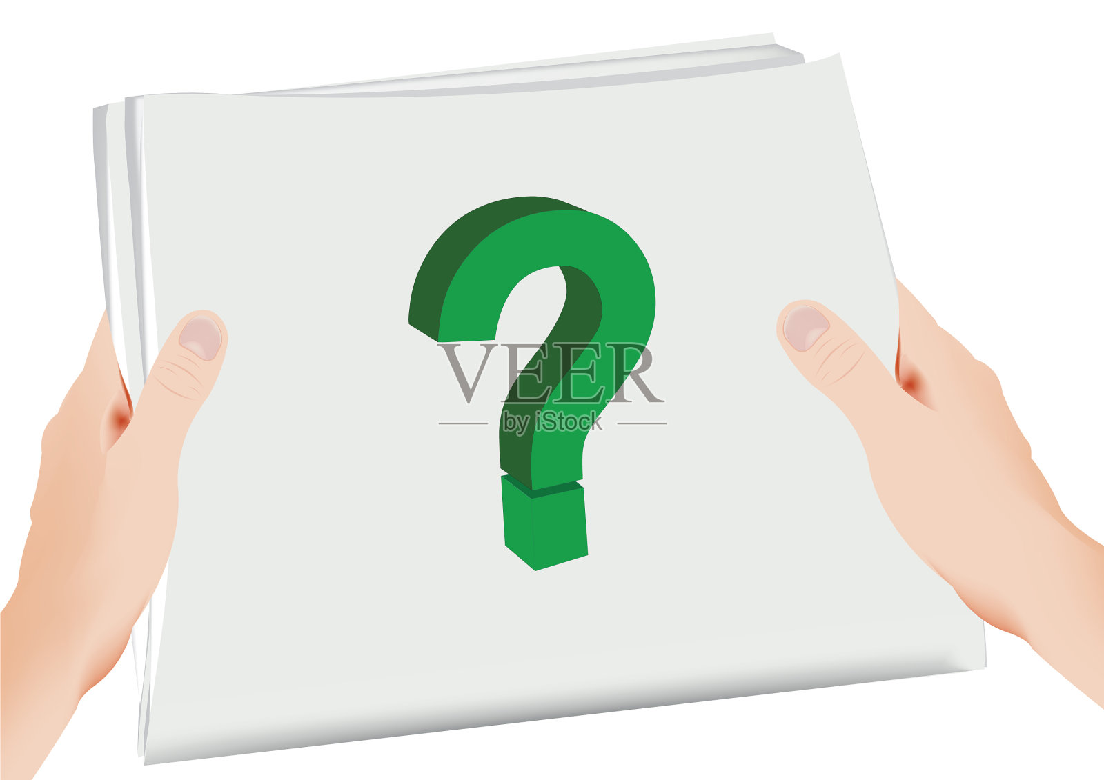 用双手阅读报纸插画图片素材