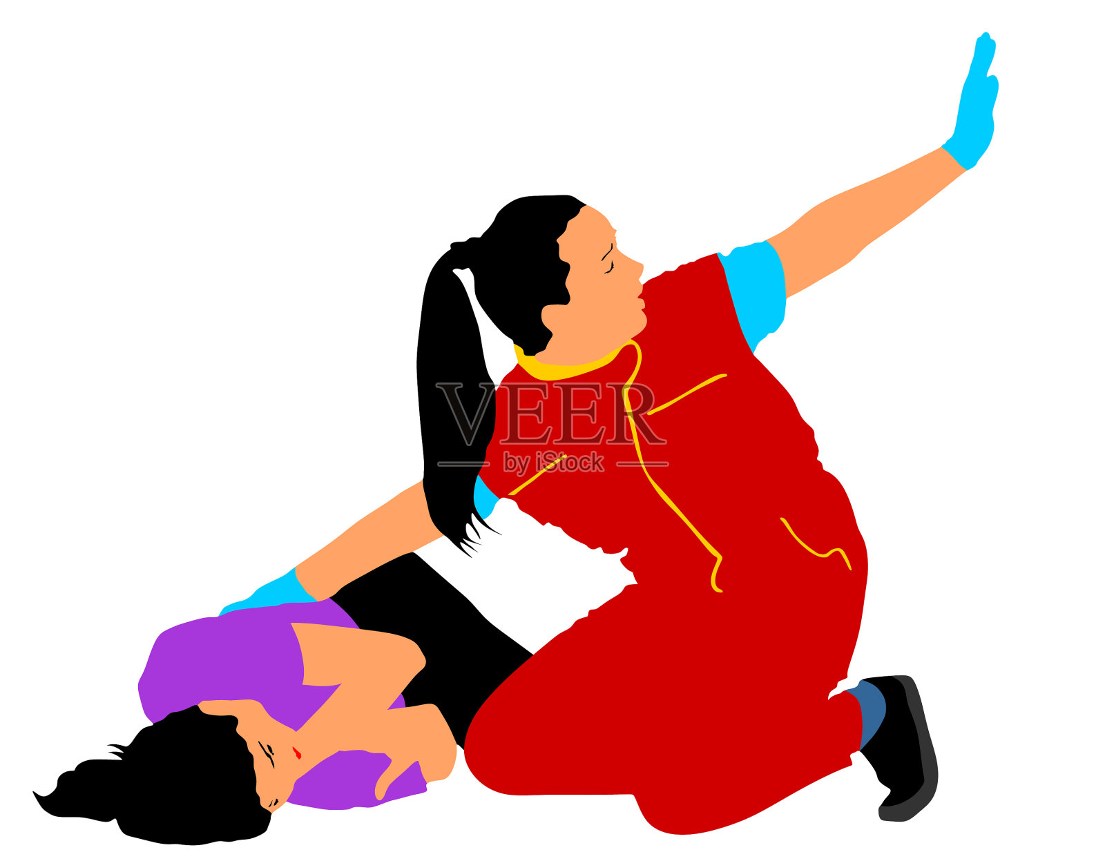 护理人员对病人进行急救插画图片素材