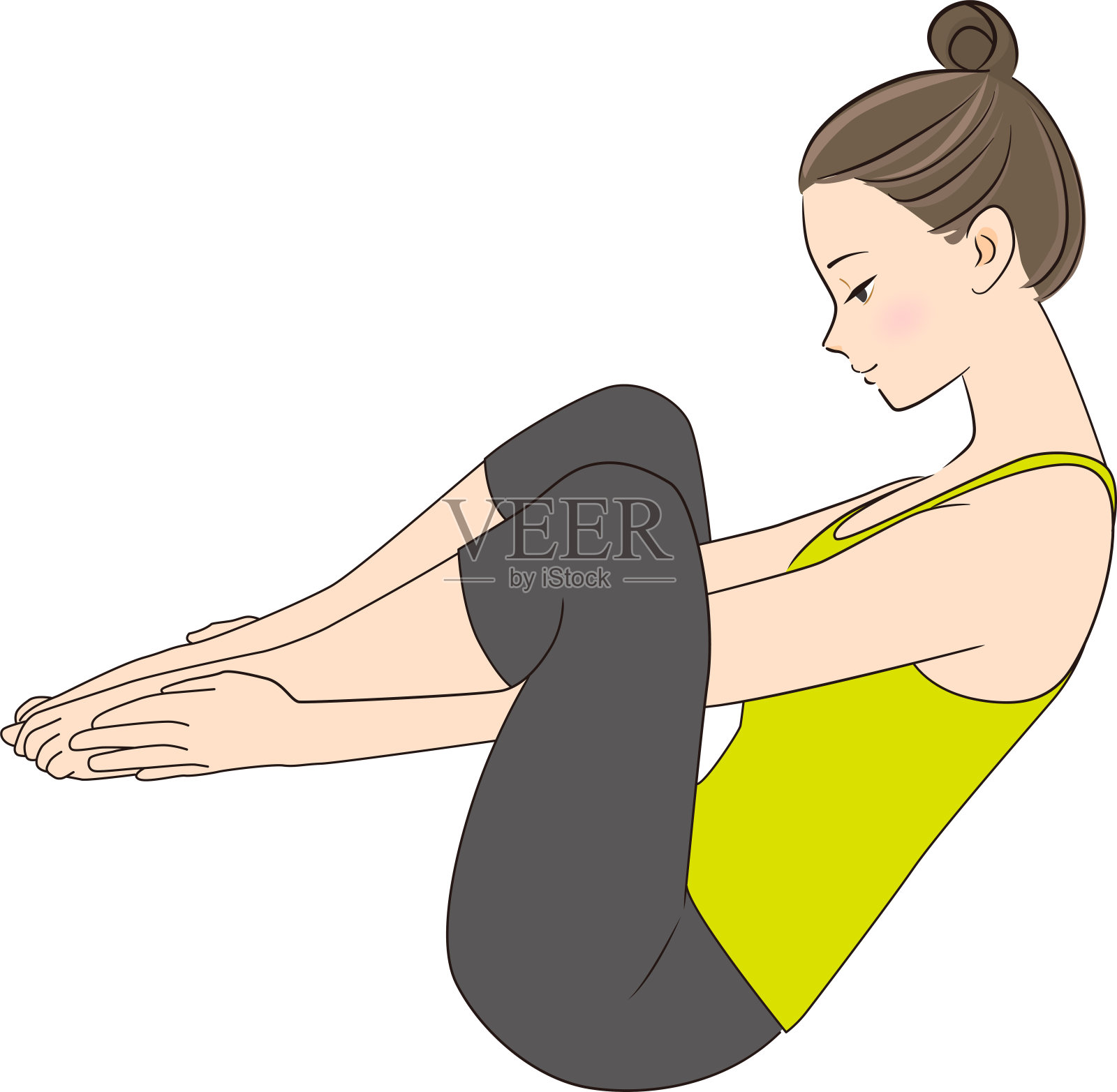 普拉提位置，姿势插图，封印插画图片素材