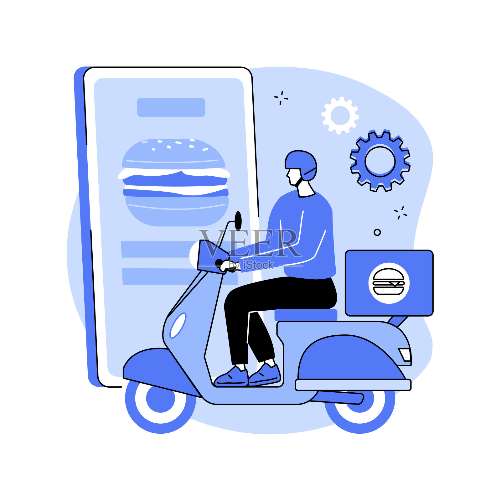 食品配送服务抽象概念矢量插图。插画图片素材