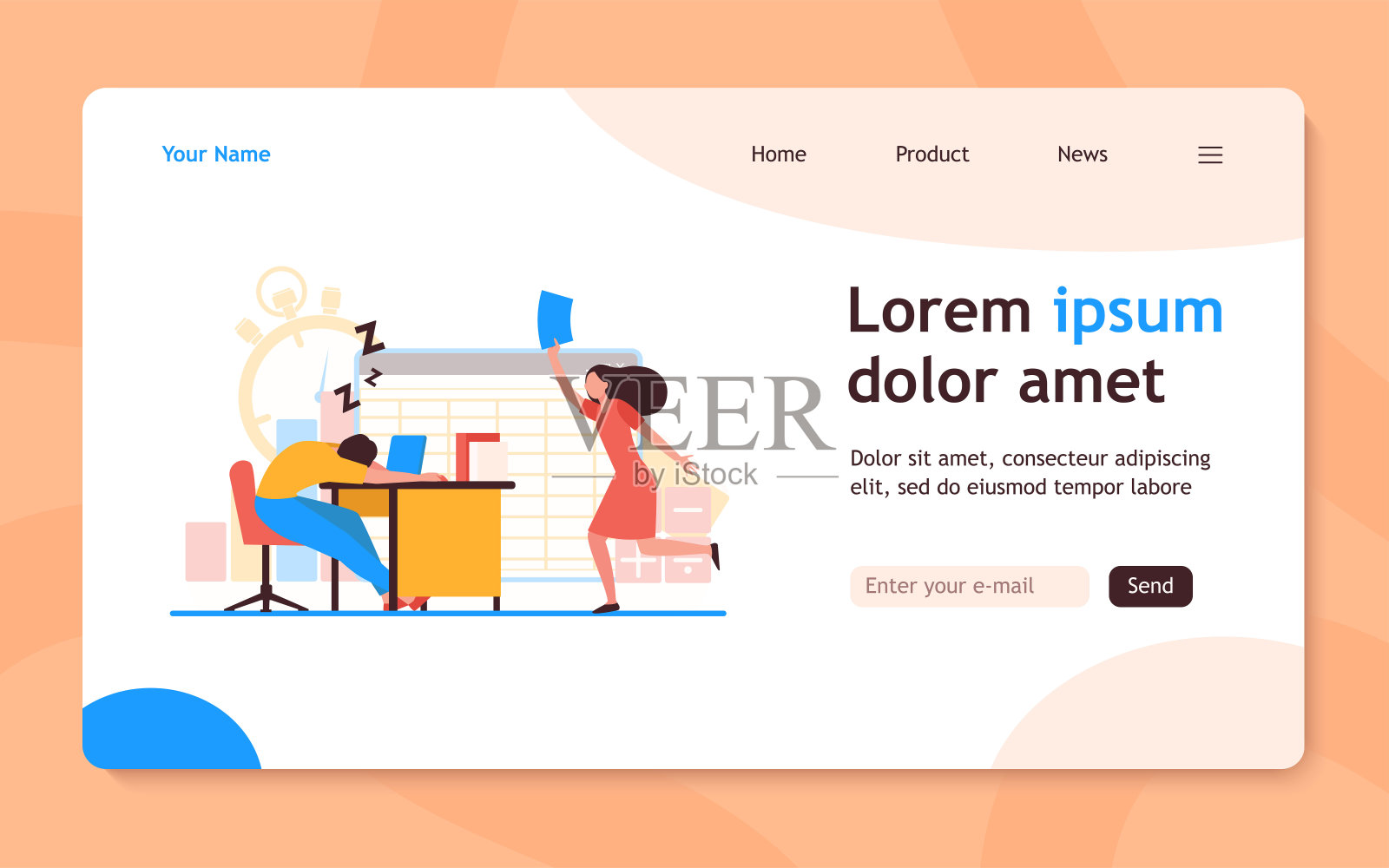 懒惰的上班族插画图片素材