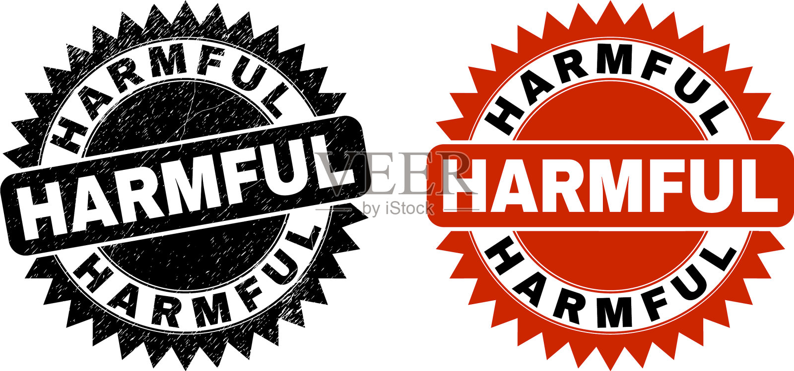 有害的黑色玫瑰形密封与橡胶纹理插画图片素材