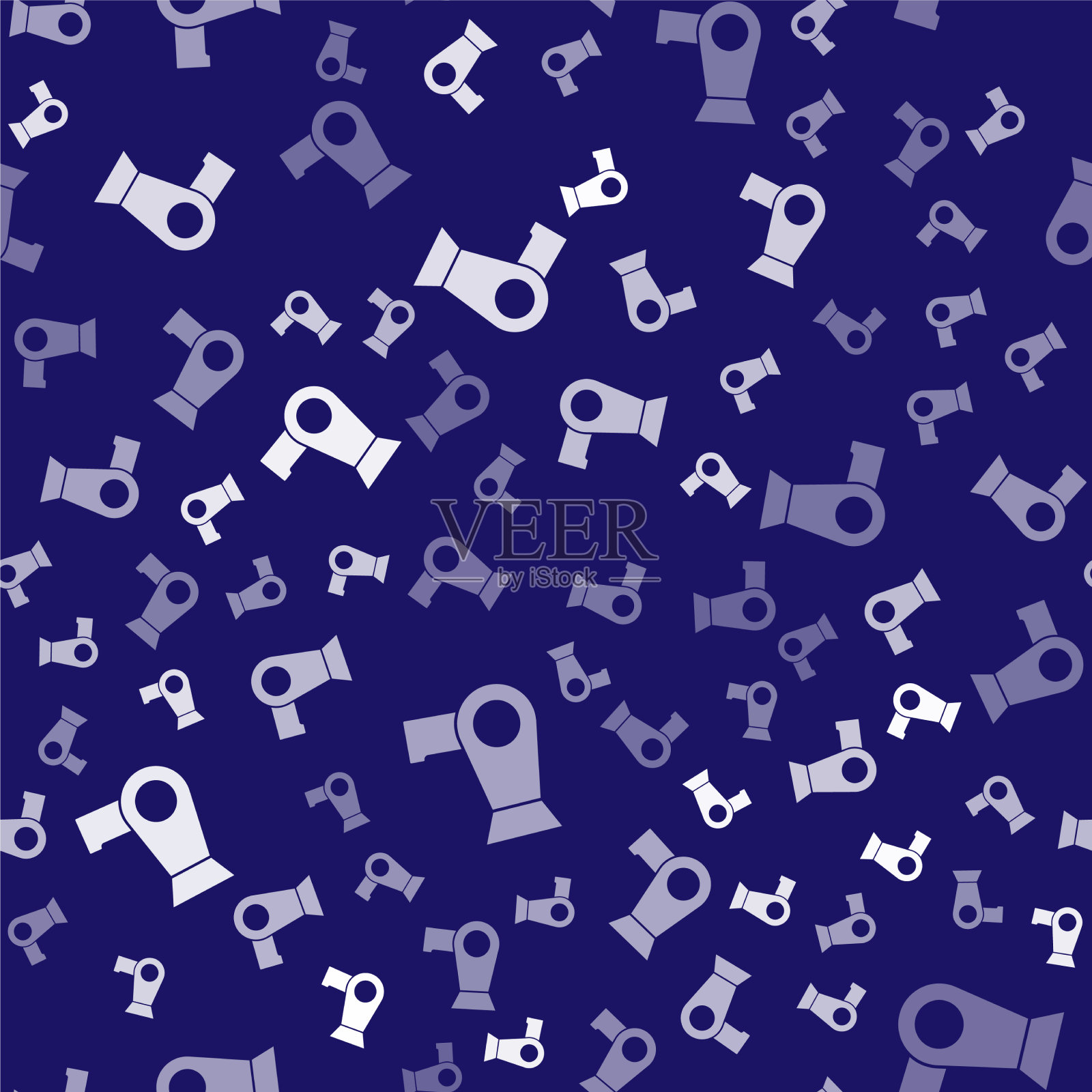 白色吹风机图标隔离无缝模式上插画图片素材