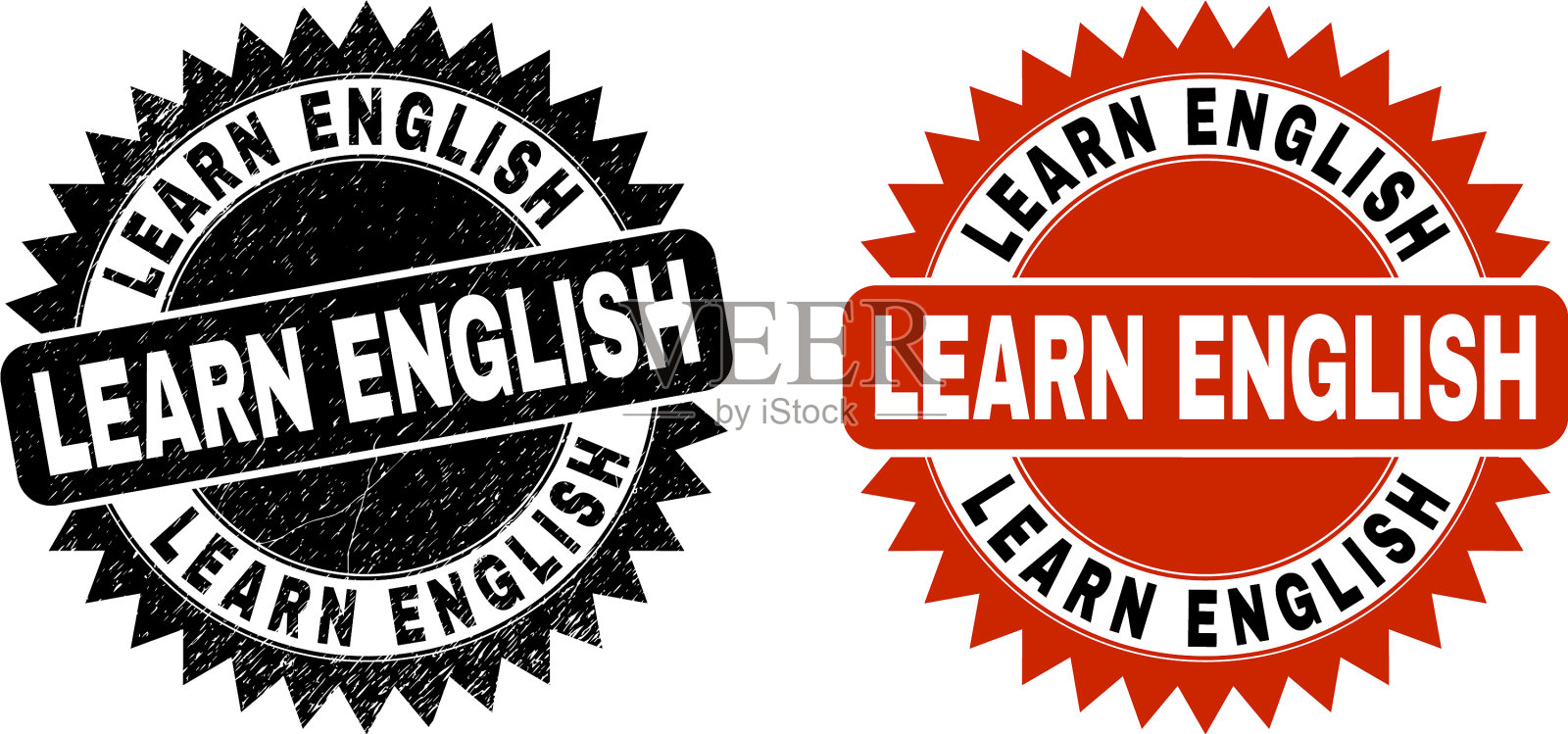 学英语黑玫瑰邮票用橡胶插画图片素材