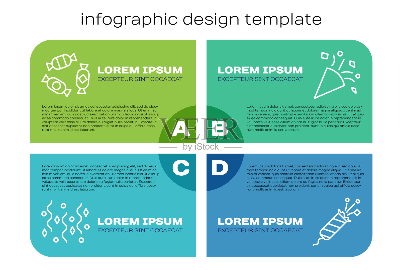 设置线节日的五彩纸屑糖果烟花火箭插画图片素材