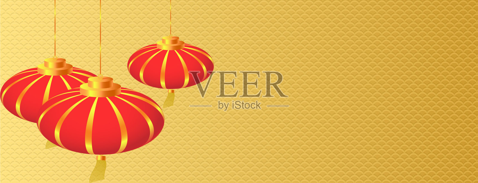 挂红纸灯笼插画图片素材