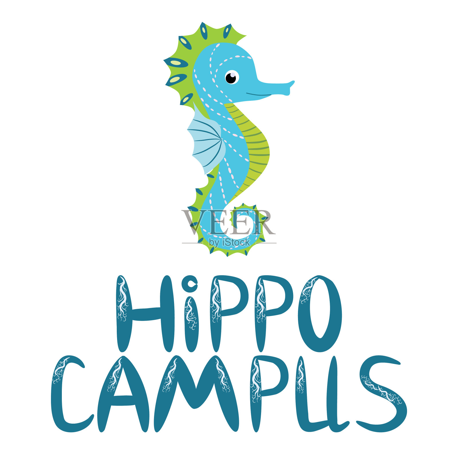 海马斯堪的纳维亚式海马手设计元素图片