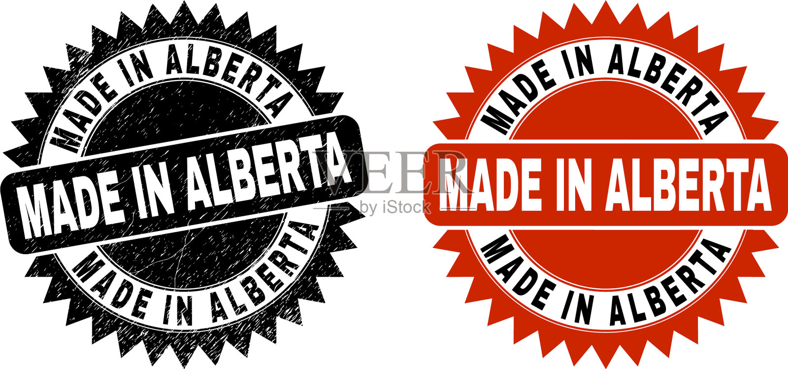 产于艾伯塔省的黑玫瑰形印章插画图片素材