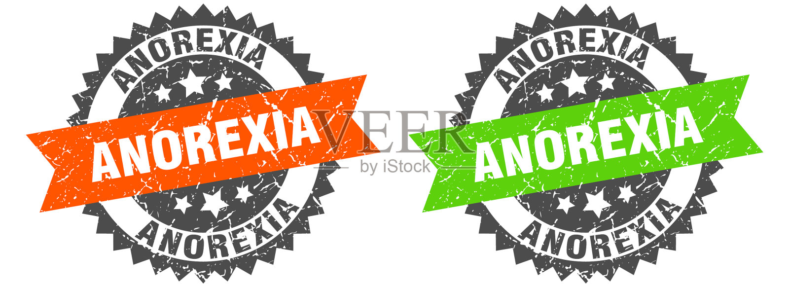 厌食症乐队标志厌食症垃圾邮票套装插画图片素材