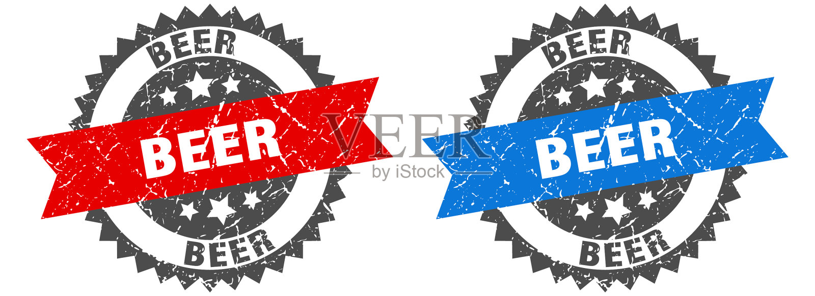 啤酒乐队标志啤酒垃圾邮票套装插画图片素材