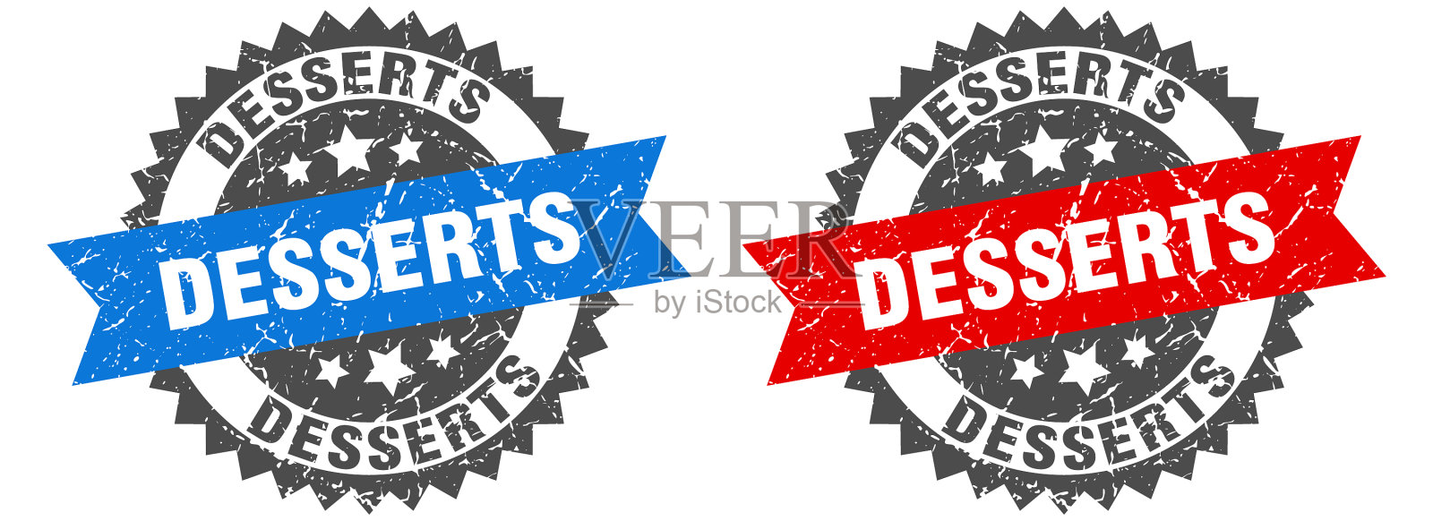 甜点乐队标志甜点垃圾邮票套装插画图片素材