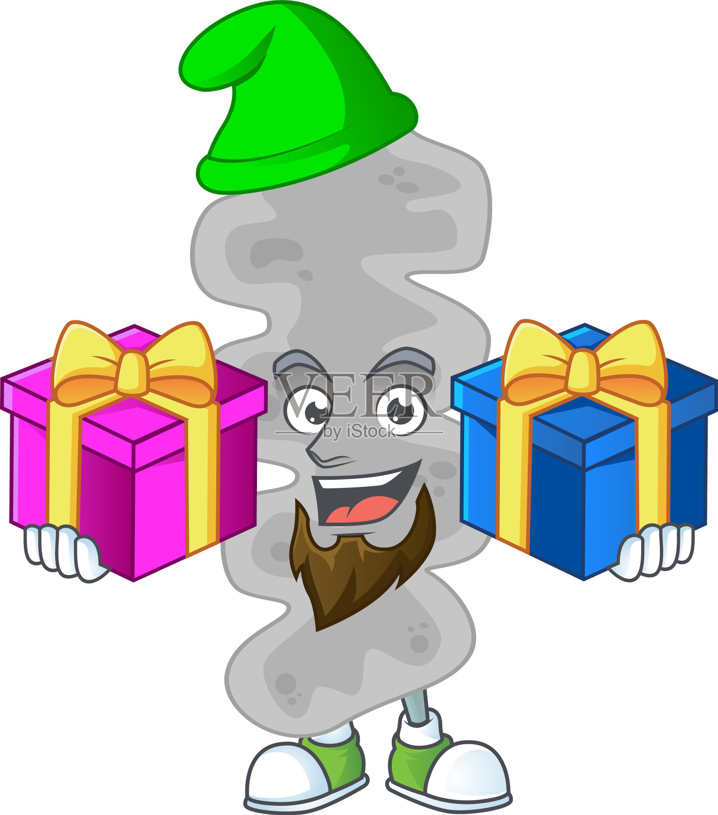 一个快乐的铁钩螺旋体吉祥物设计设计元素图片