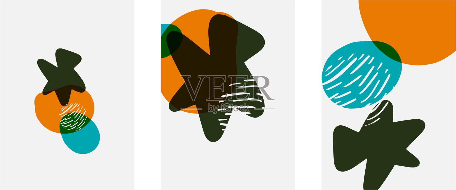 手绘涂鸦形状墙艺术绘画风格插画图片素材