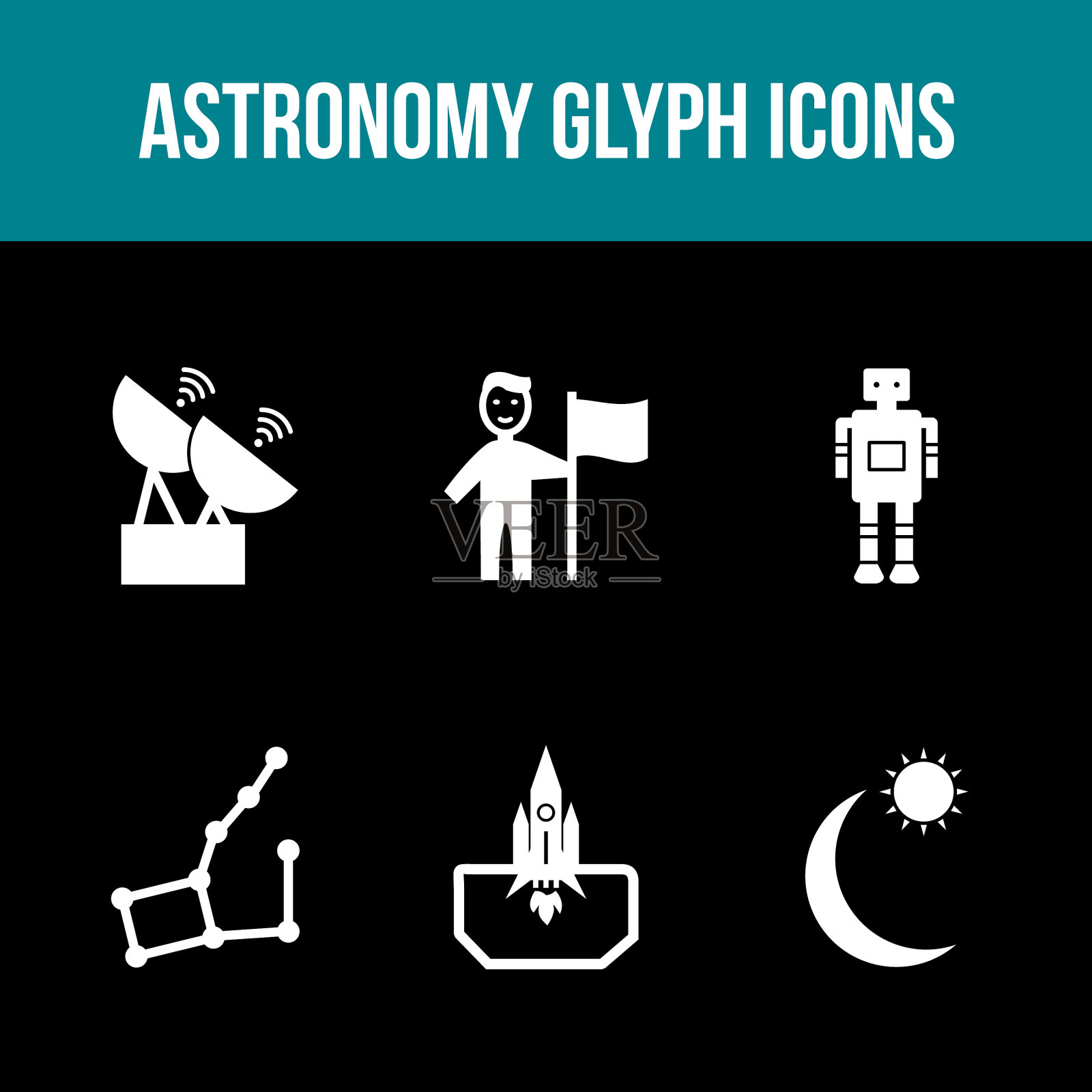 独特的天文字形图标集图标素材