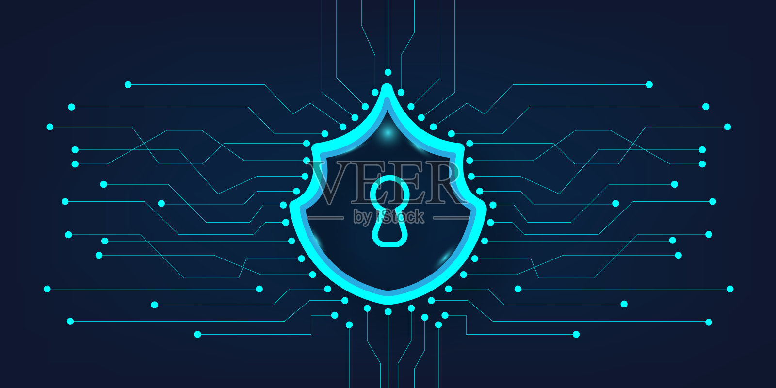 摘要技术网络安全隐私信息网络概念挂锁保护数字网络互联网链接在高科技蓝色的未来背景下插画图片素材