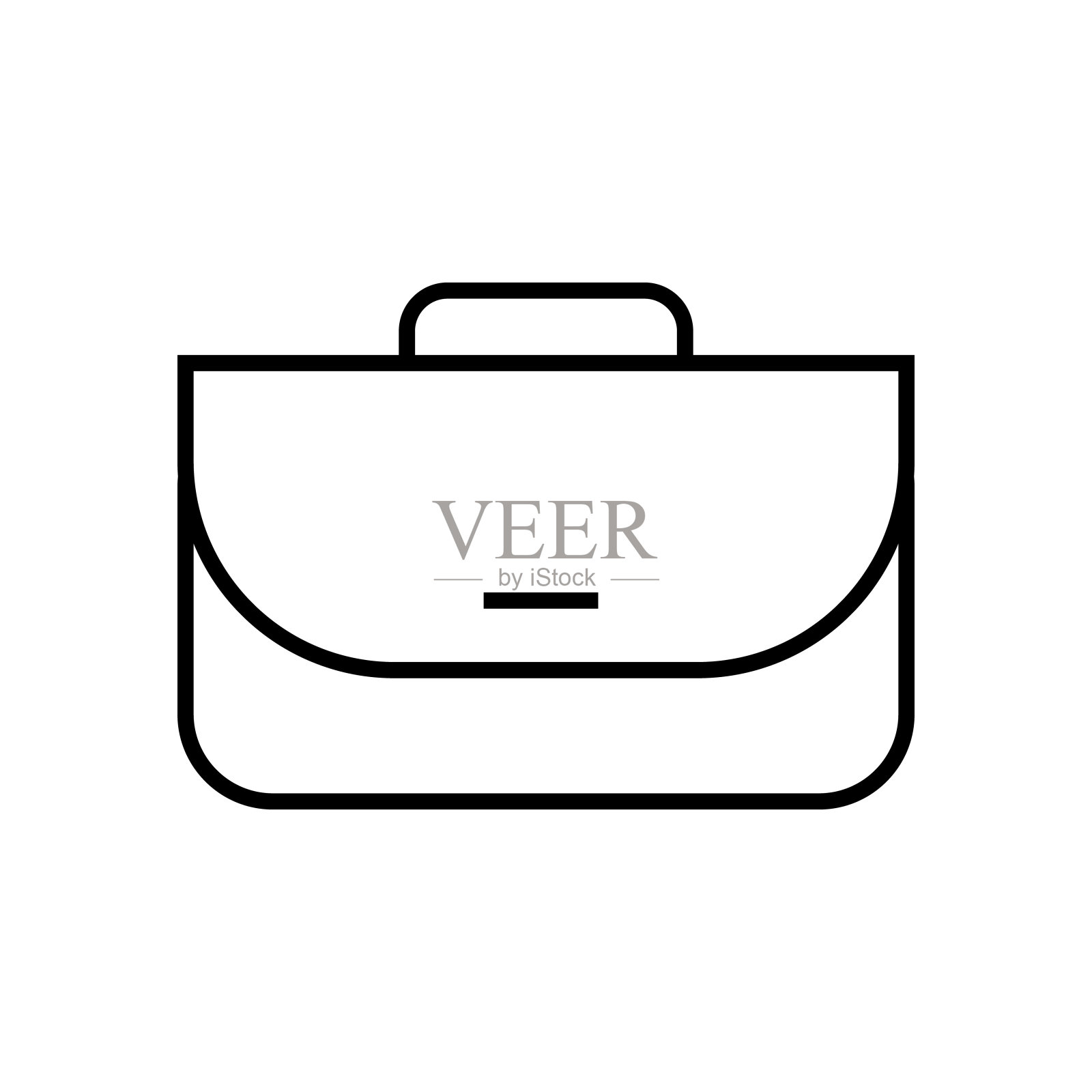 公文包线图标在白色背景-矢量插图。图标素材