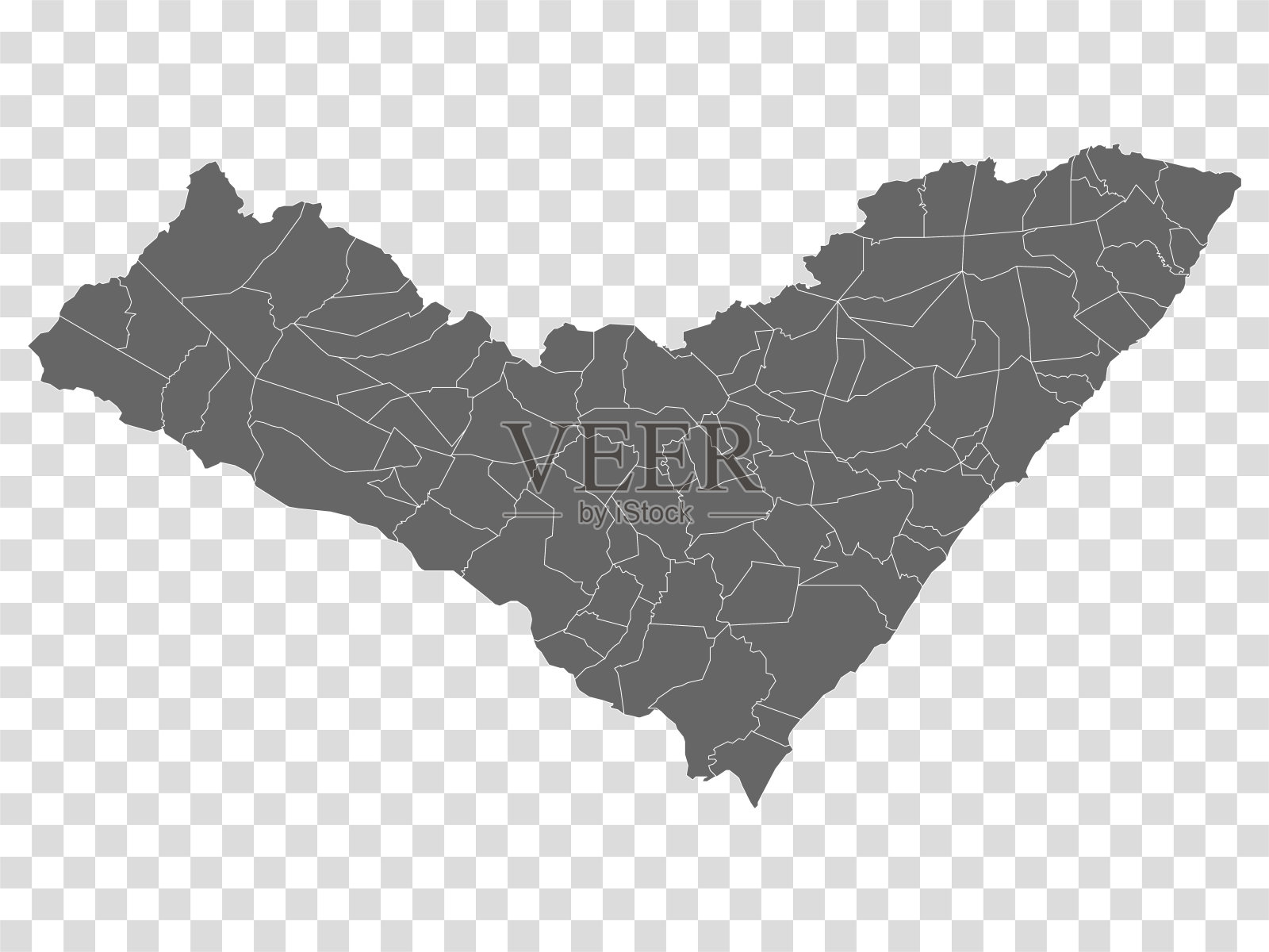 空白地图的巴西阿拉格斯。高质量的地图Alagoas与市政当局在透明的背景为您的网站设计，标志，应用程序，UI。巴西。EPS10。插画图片素材