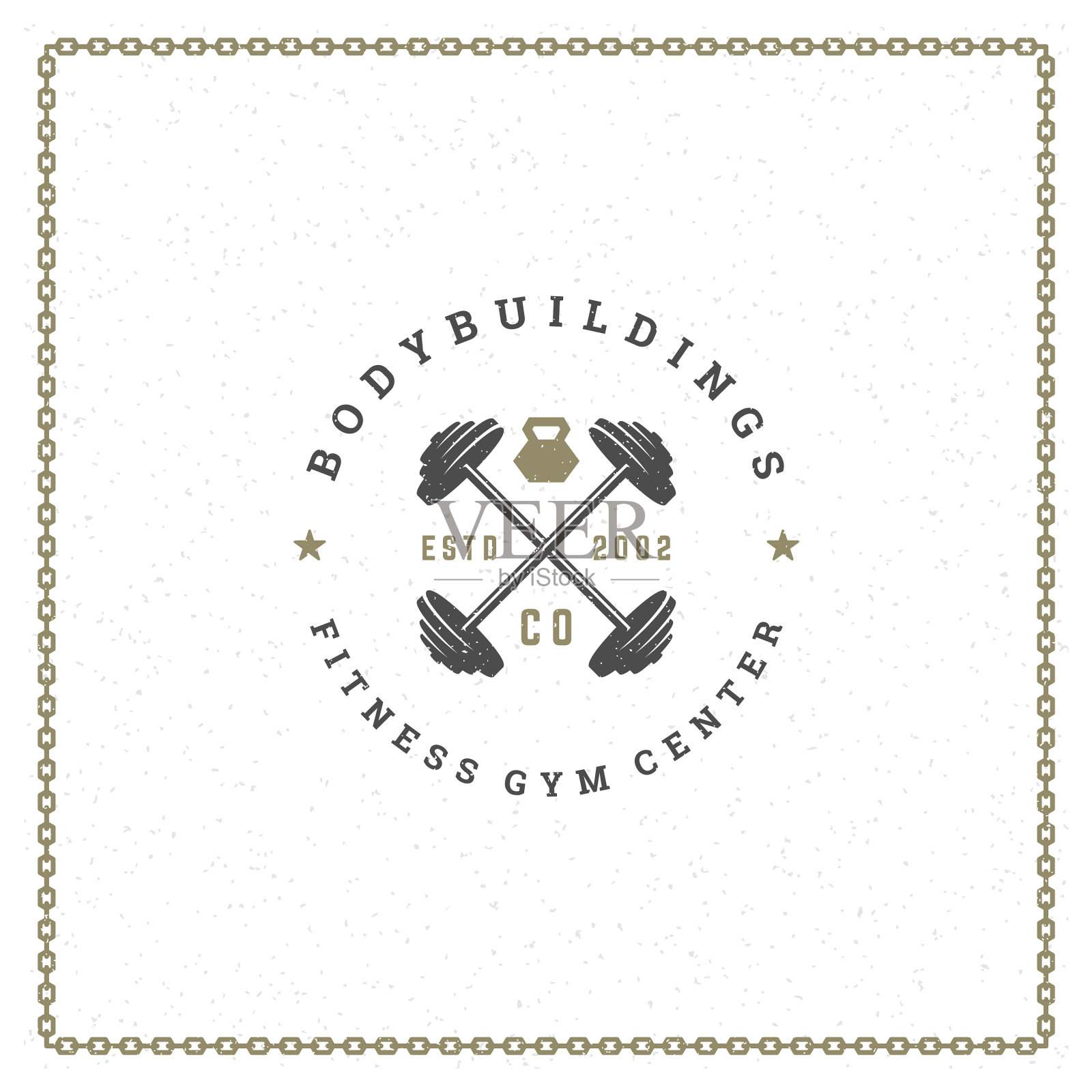 健身标志或徽章二设计元素图片