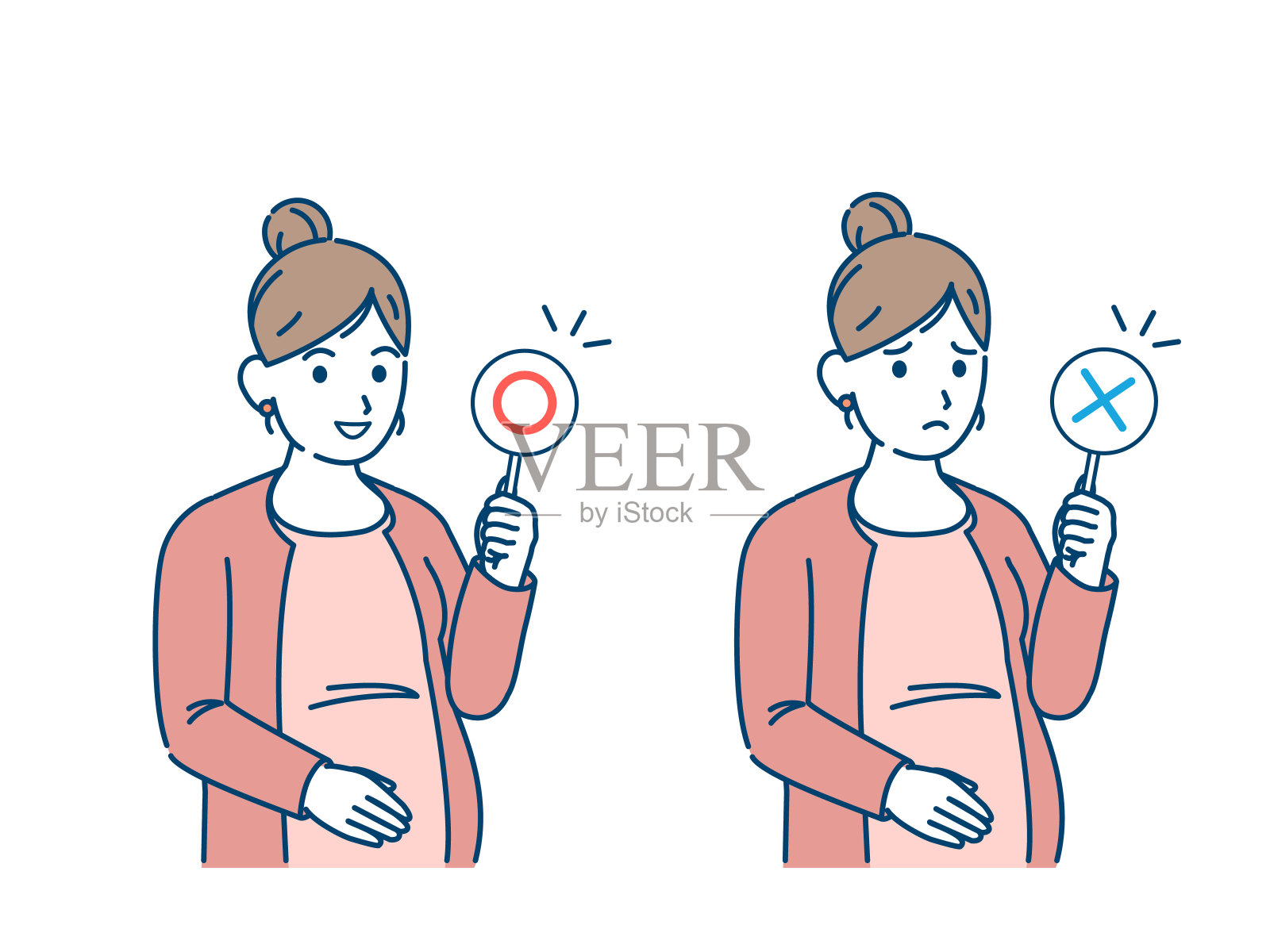 孕妇正确和错误的答案说明插画图片素材