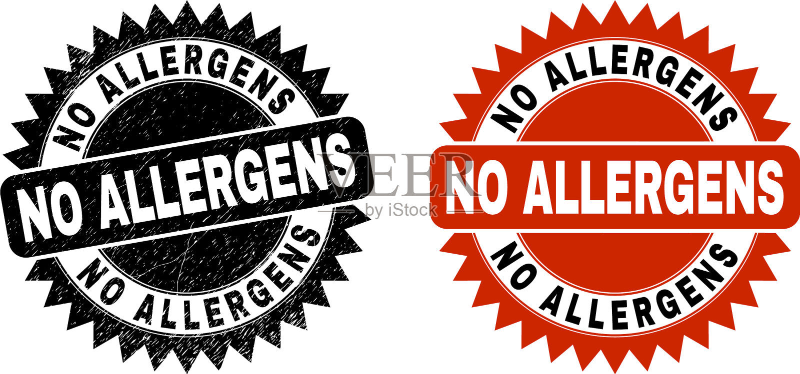 无过敏原，黑色玫瑰形邮票与不洁插画图片素材