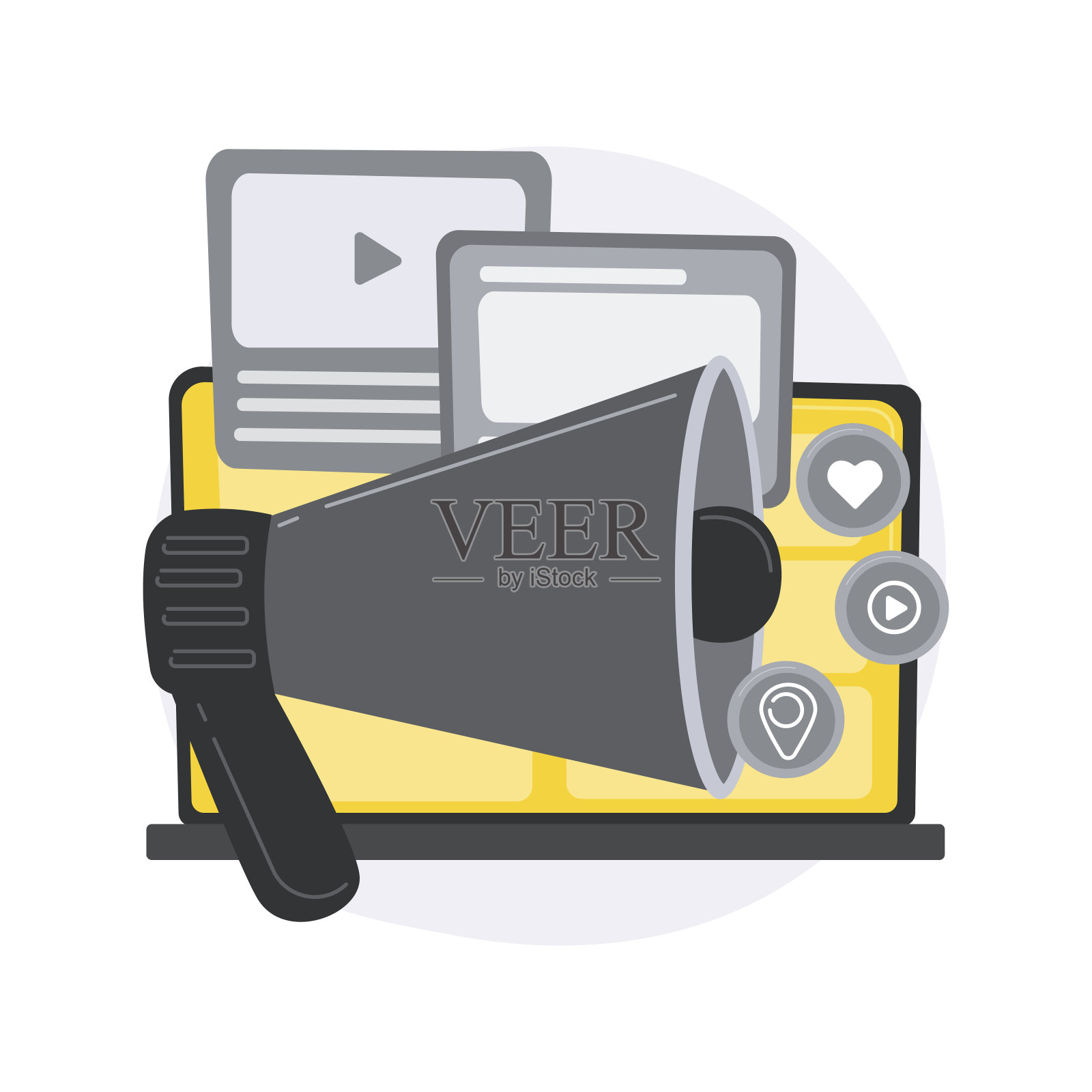 数字公关抽象概念矢量插图。插画图片素材