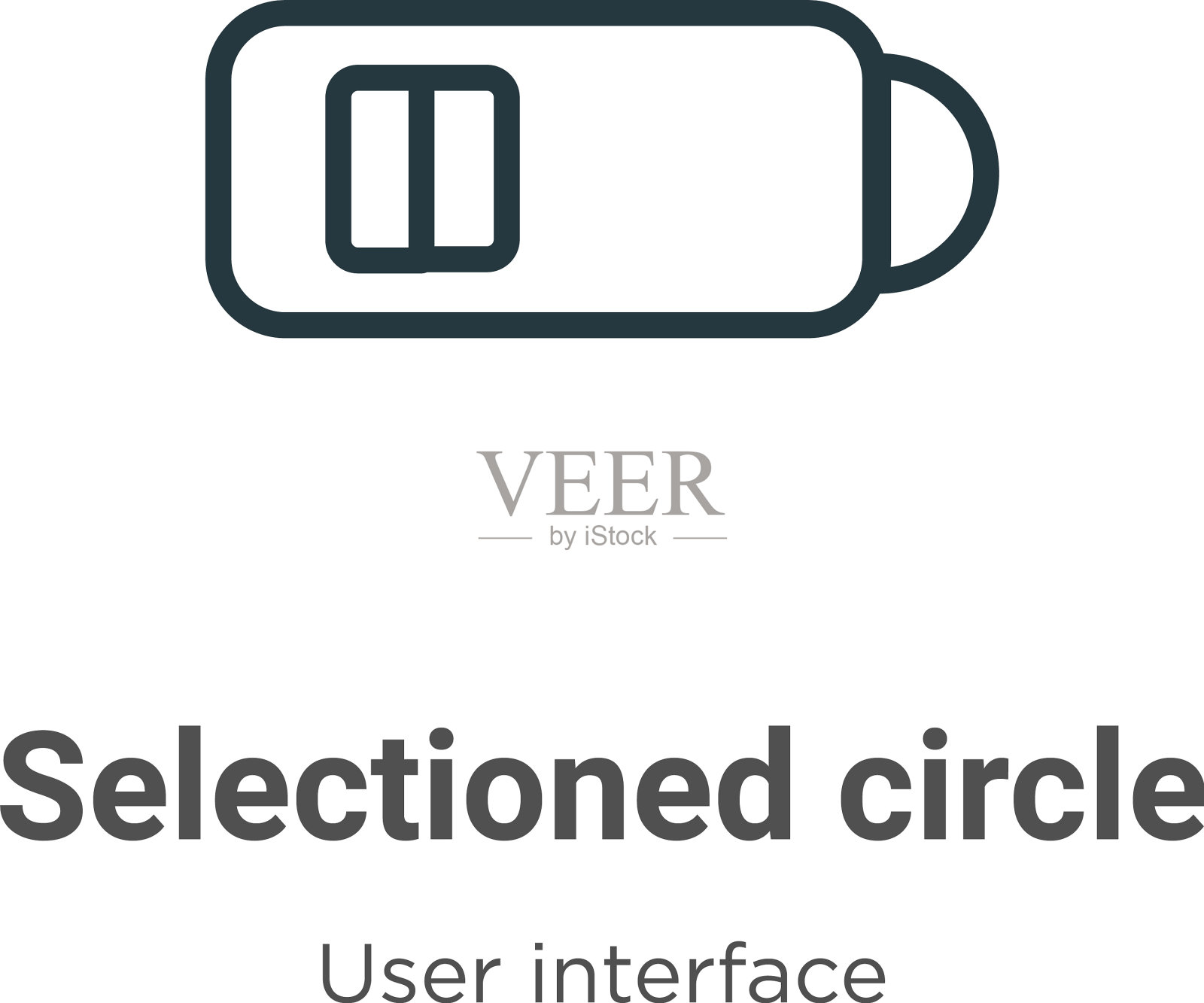选择圆形轮廓图标黑色细线图标素材
