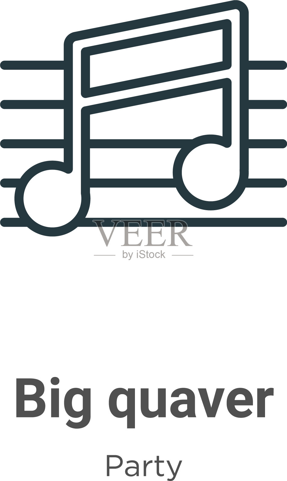 大抖动轮廓图标细线黑大插画图片素材