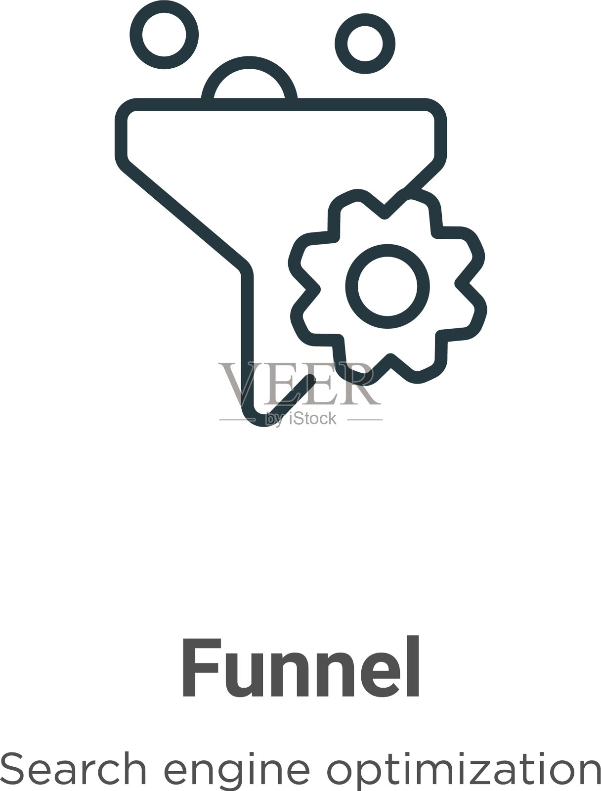 漏斗轮廓图标细线黑色漏斗图标插画图片素材